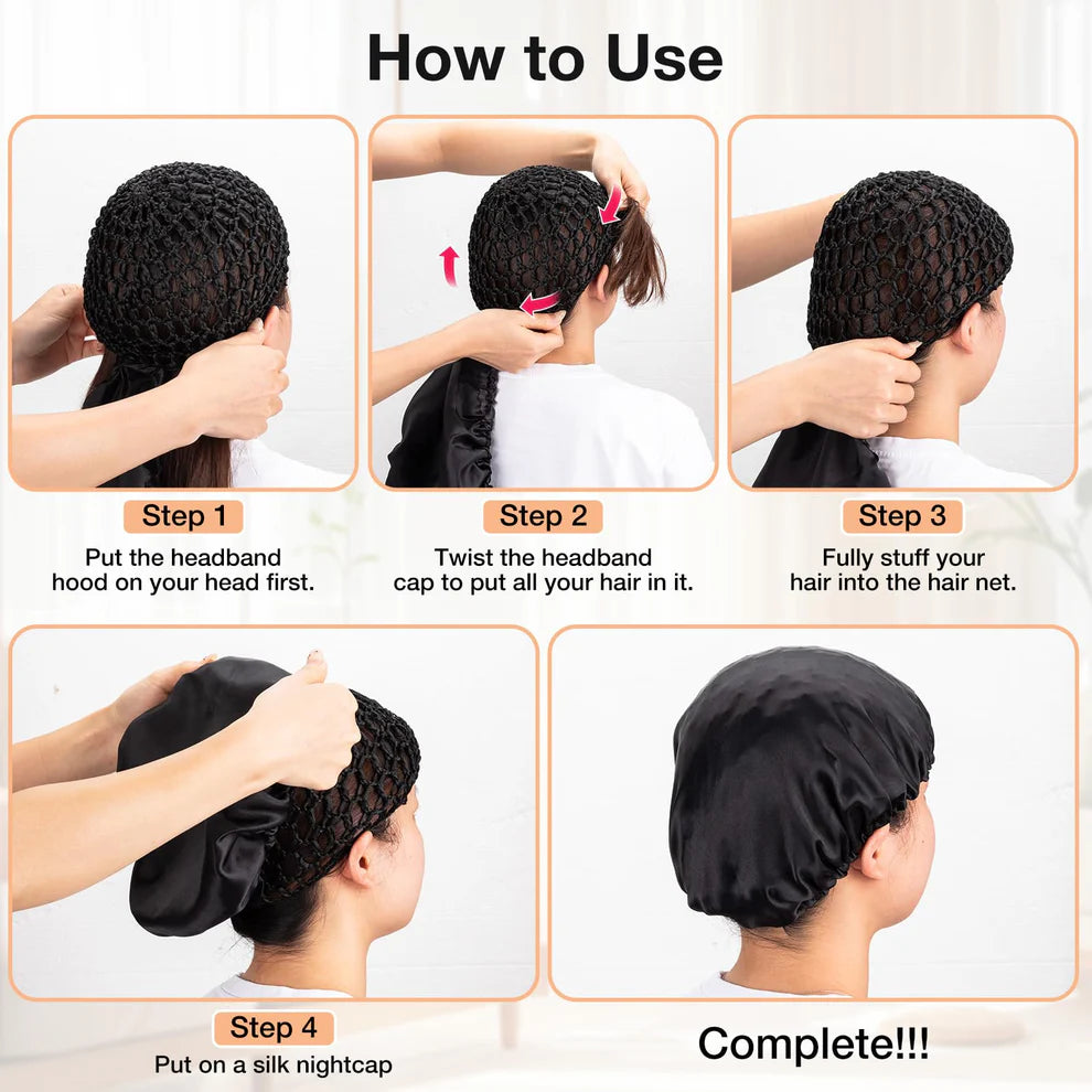2-in-1 Bonnet Wrap Caps for Hair Care