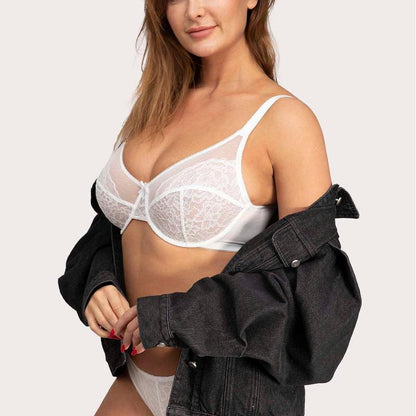 (Cardi B recommends)Enchante Unlined Non-padded Lace Underwire Bra