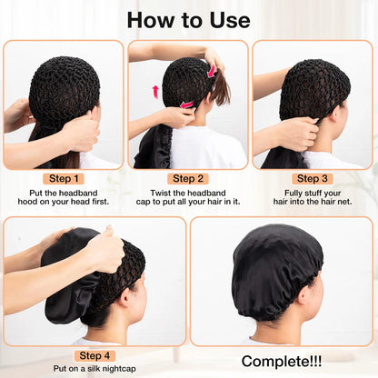 2-in-1 Bonnet Wrap Caps for Hair Care
