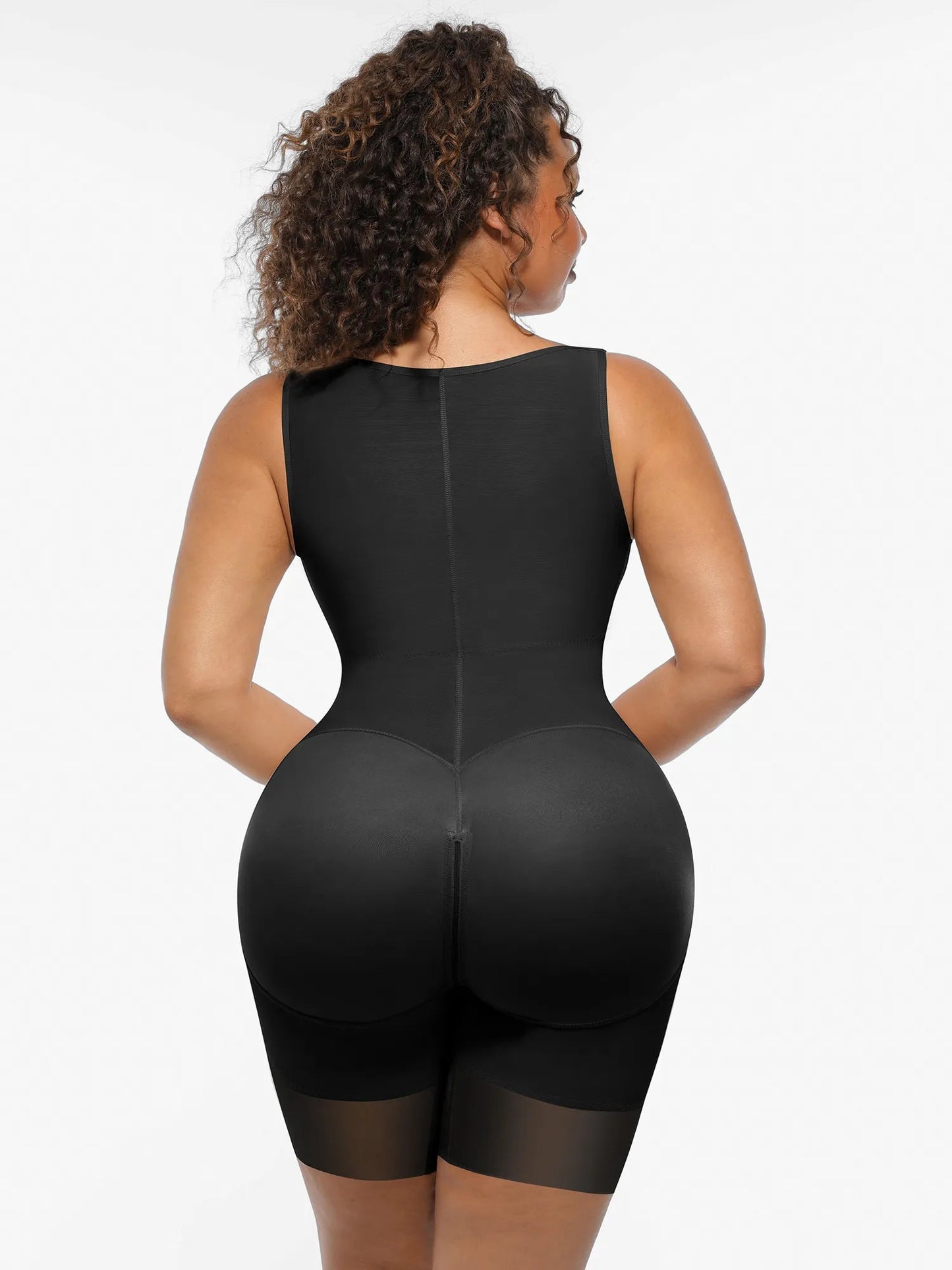 U-Shaped Faja Butt Lifting Bodysuit With Zipper Crotch